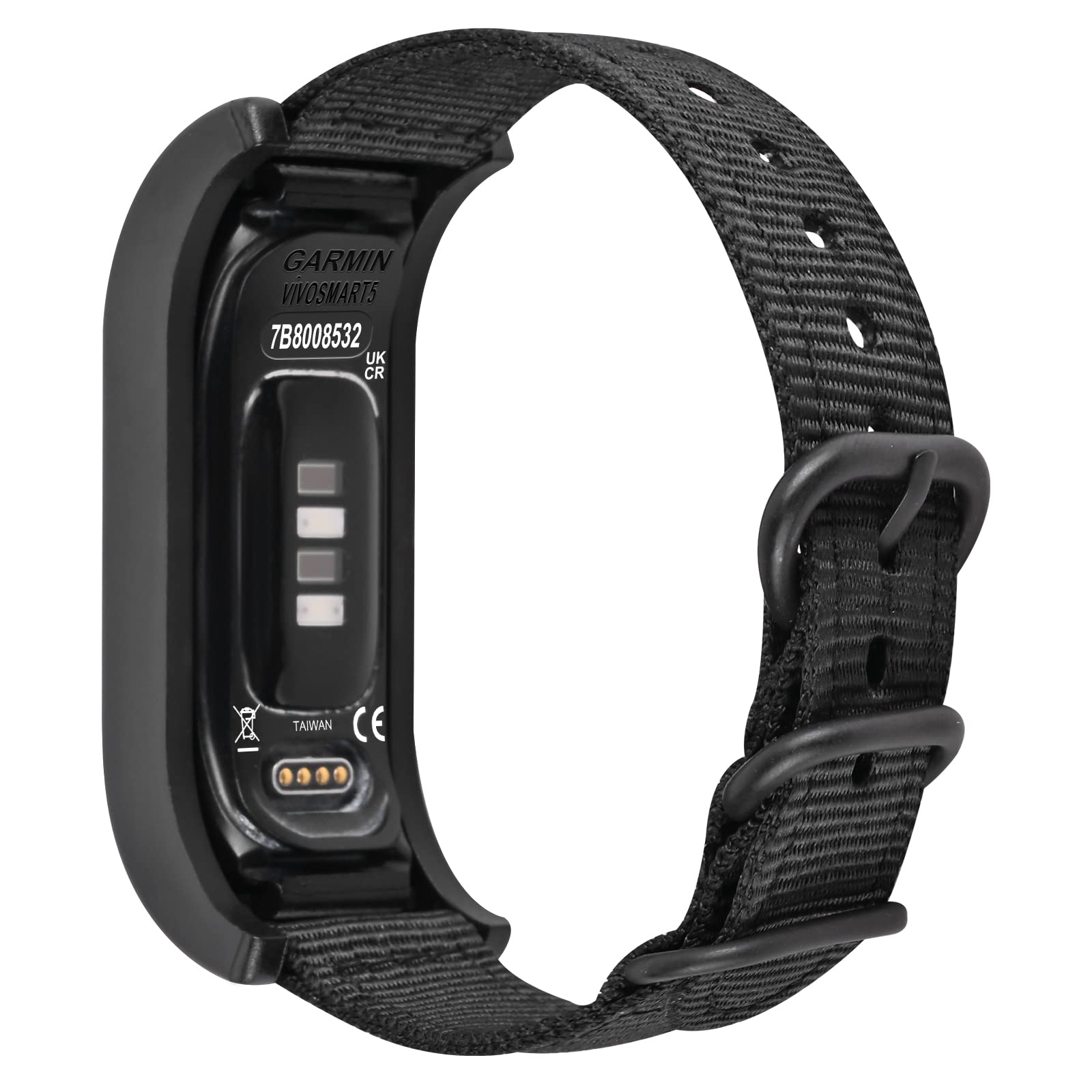 C2D JOY Canvas Nylon Replacement Bands Compatible with Garmin Vivosmart 5 Fitness Tracker - Durable Watch Straps with Protective Case - Perfect for Running, Swimming & Everyday Wear