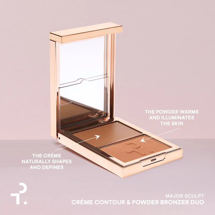 Patrick TA Duo Major Sculpt Crème Contour & Powder Bronzer - Cream to Powder Contouring Makeup for Defined Cheekbones & Sun-Kissed Glow | Perfect for Everyday Wear & Special Occasions