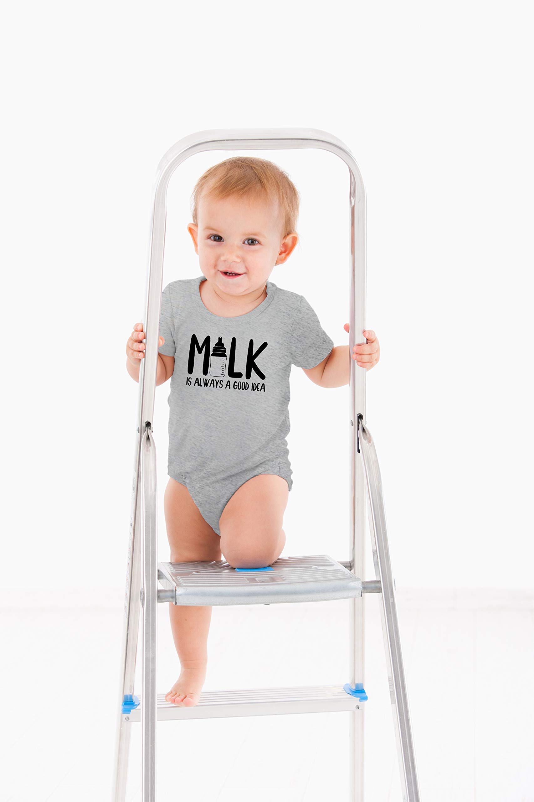 Funny Baby Bodysuit - Milk Is Always a Good Idea Cute Unisex Romper Outfit for Newborn Boys & Girls | Perfect for Playtime, Photo Shoots & Everyday Wear