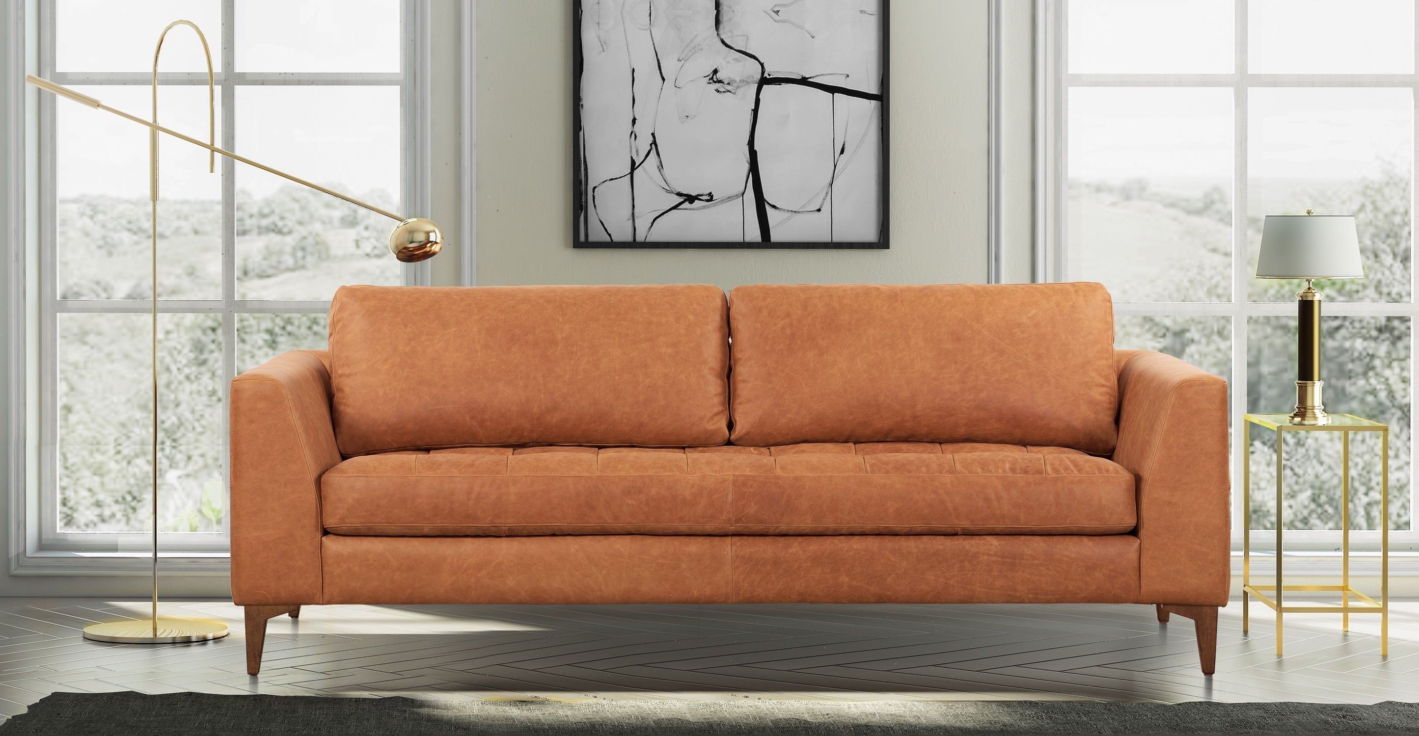 Calle 90 Sofa - Modern 3-Seater Couch with Soft Fabric & Sturdy Frame - Perfect for Living Room, Lounge & Small Spaces