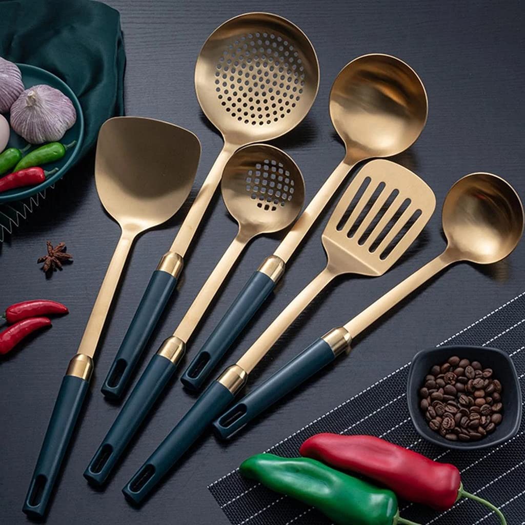 Portable Stainless Steel Kitchen Utensil Set - Includes Ladle, Soup Spoon, Spatula & Non-Stick Cooking Tools | Perfect for Camping, Picnics & Small Kitchens | Utensilios De Cocina for Easy Meal Prep