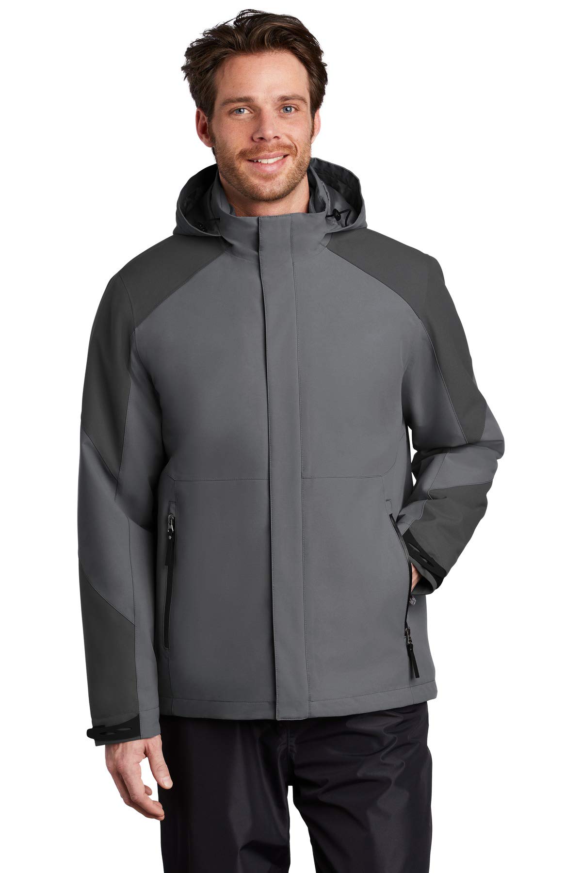 Port Authority Insulated Waterproof Tech Jacket - Men's Winter Work Jacket with Hood for Outdoor Activities & Construction Work