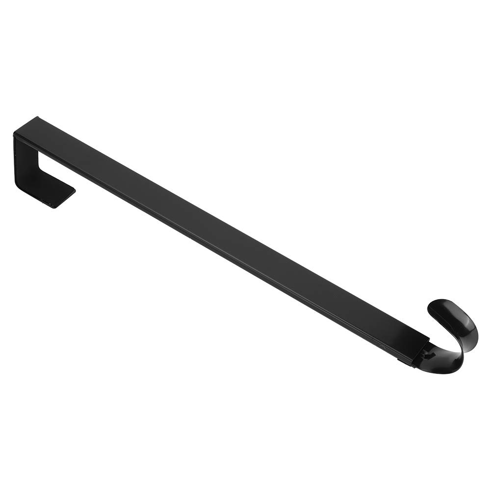 Retractable Christmas Door Hook - Black Metal Wreath Hanger for Hats, Coats & Decor
