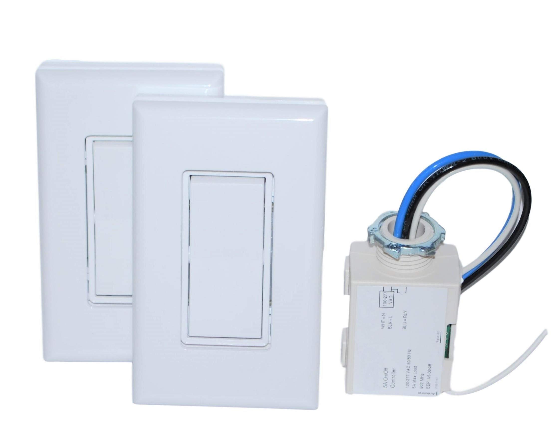 3-Way Wireless Light Switch Kit - Remote Control, No Wiring Needed - Perfect for Bedrooms, Stairs, and Hallways