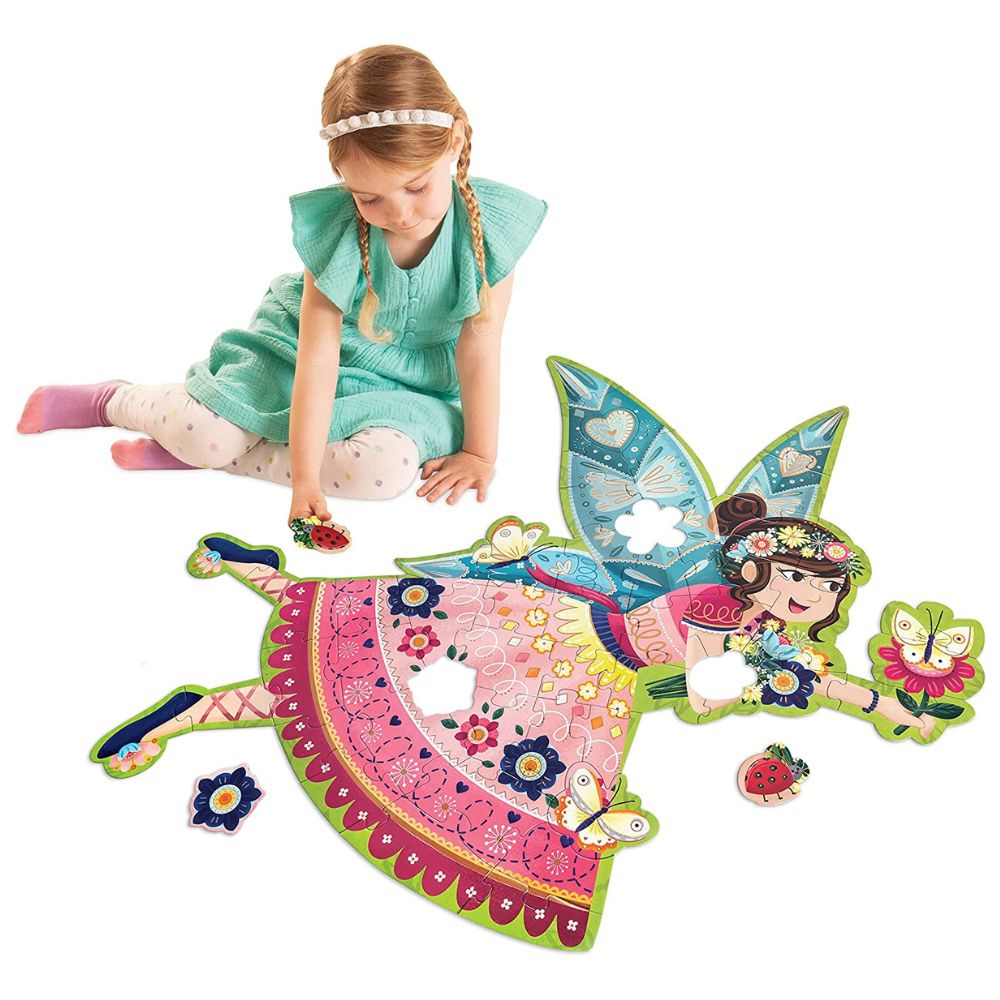 Peaceable Kingdom Shimmery Fairy Floor Puzzle for Kids - 48 Piece Glow in The Dark Jigsaw Puzzle for Girls & Boys Ages 3-6 - Perfect for Bedroom Decor, Playroom & Birthday Gifts