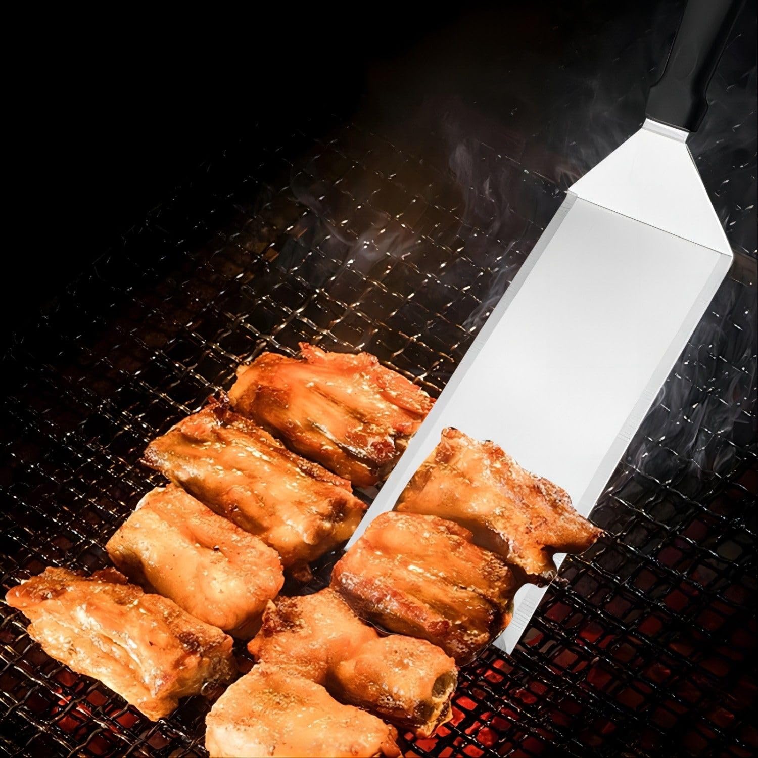Premium Stainless Steel Griddle Spatula Set - Heavy Duty Burger Smasher, Hamburger Turner & Scraper for Flat Top Grill - Perfect for Outdoor BBQ, Camping & Backyard Cooking