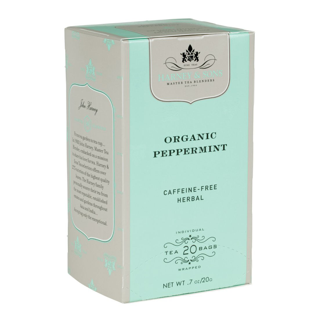 Organic Peppermint Tea Bags - 20 Count | USDA Certified | Caffeine-Free Herbal Tea for Relaxation & Digestion | Perfect for Stress Relief & After-Meal Wellness