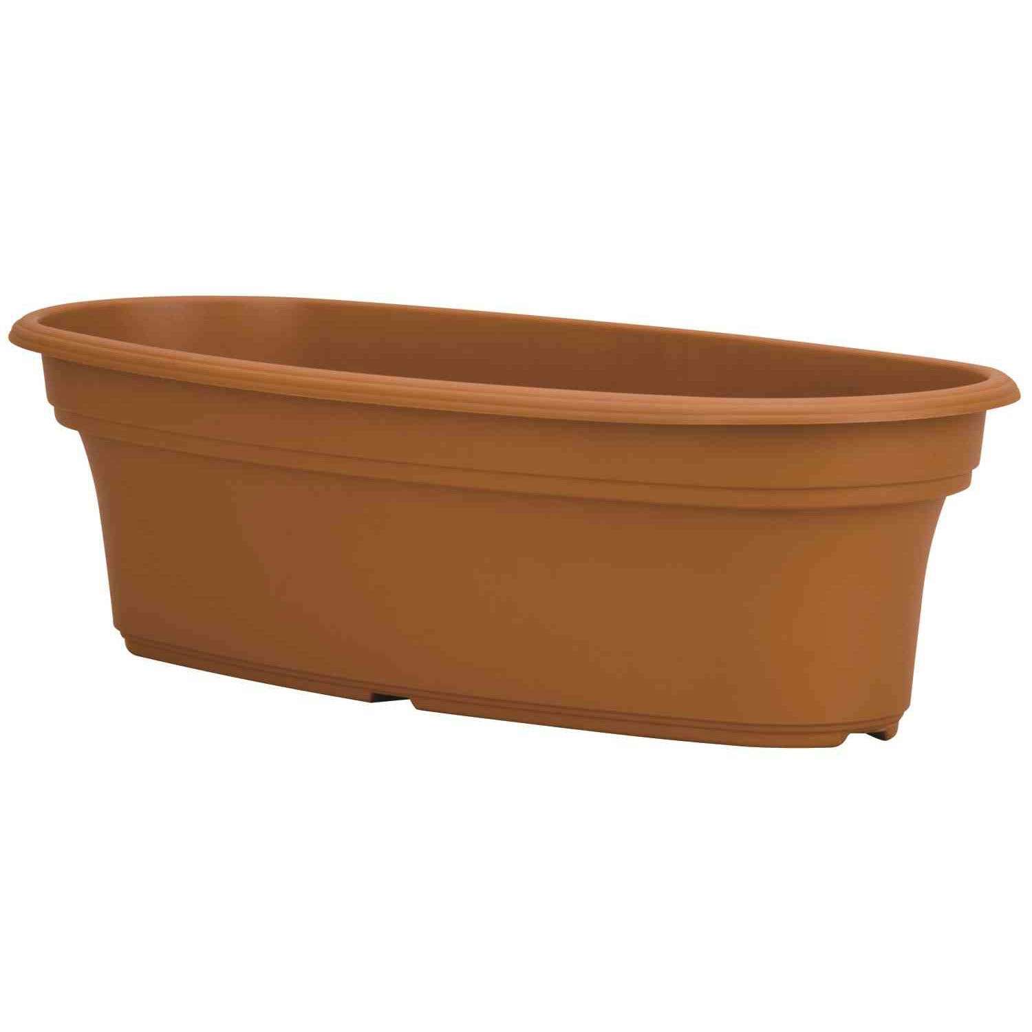 The HC Companies Panterra 12-Inch Oval Plastic Planter for Outdoor Plants - Decorative Clay-Colored Garden Pot (PAP12000E22) - Perfect for Patio, Deck, and Landscape Decor