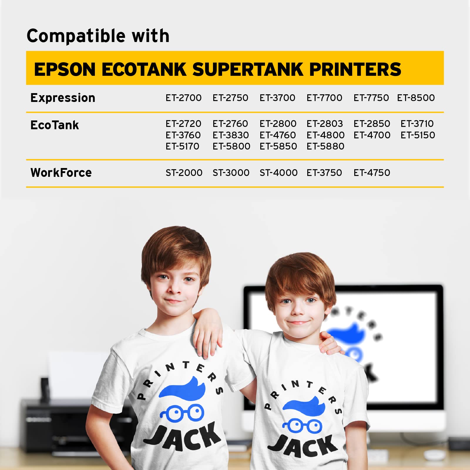 Printers Jack Sublimation Ink Refill 140ml x 4 (560ml Total) - Compatible with Epson ET-2720, ET-2760, ET-2750, ET-4700, ET-3760 Supertank Printers - High-Quality Anti-UV Dye Sublimation Ink - ICC Profile Included - Perfect for T-Shirt, Mug, and Fabric Printing