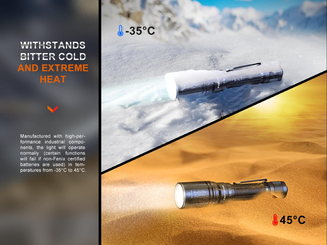 Fenix HT30R 1000 Lumen White Laser LED Flashlight - High Power Tactical Light for Hunting, Camping & Outdoor Adventures (Discontinued)