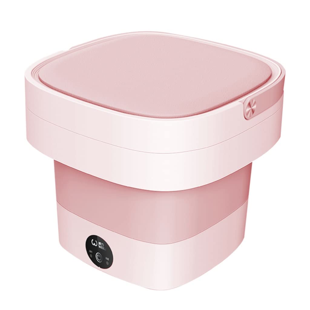 Portable Mini Washing Machine for Underwear, Socks & Shoes - Compact Folding Laundry Washer for Small Spaces (Pink) | Perfect for Dorms, Apartments, RVs & Travel