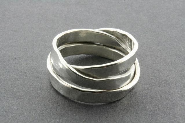 3 Strand Hammered Sterling Silver Knot Ring - Elegant Stackable Jewelry for Women, Perfect for Everyday Wear, Gifts & Special Occasions