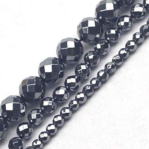 Natural Terahertz Energy Stone Beads - 10mm Round Faceted DIY Loose Beads for Bracelet Making (15