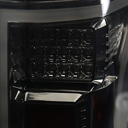 Spec-D Tuning Smoke LED Tail Lights for 2015-2017 Ford F-150 - Left & Right Pair Assembly - Durable & Stylish Upgrade for Truck Enthusiasts - Perfect for Night Driving & Custom Builds