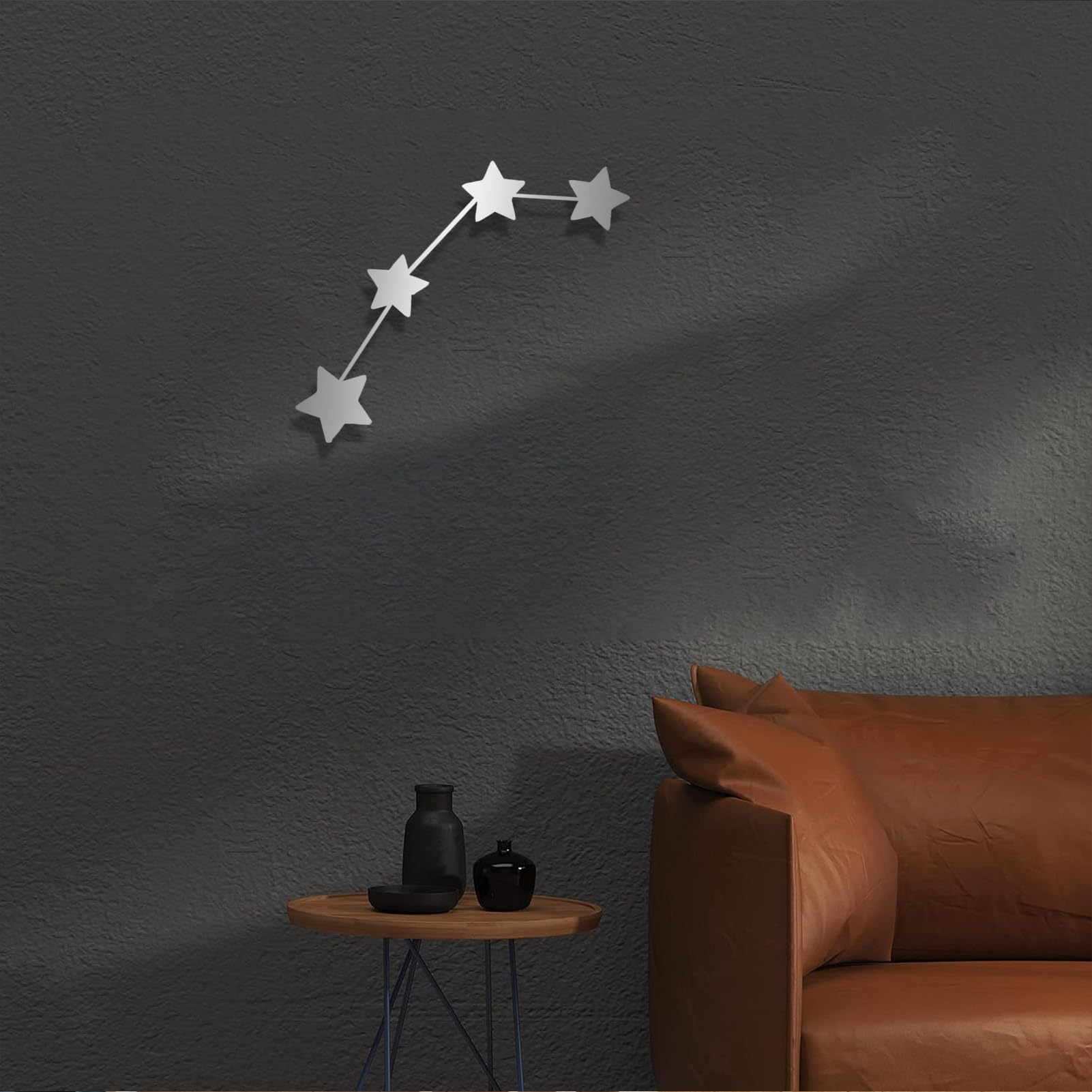 Yumcake Aries Zodiac Metal Wall Art - Black Constellation Sign Decor for Home & Outdoor - Boho Astrology Room Plaque (19x7 inches) - Perfect for Bedroom, Living Room, Office & Garden Decor