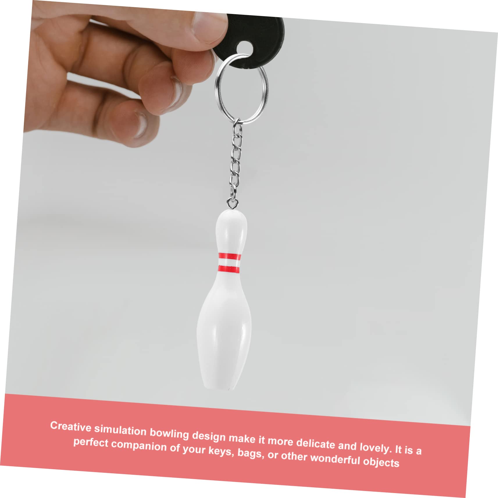 BCOATH 12pcs Sports Bowling Keychains - Durable Mini Bowling Key Rings for Men & Women - Perfect for Sports Fans, Gifts & Bag Accessories