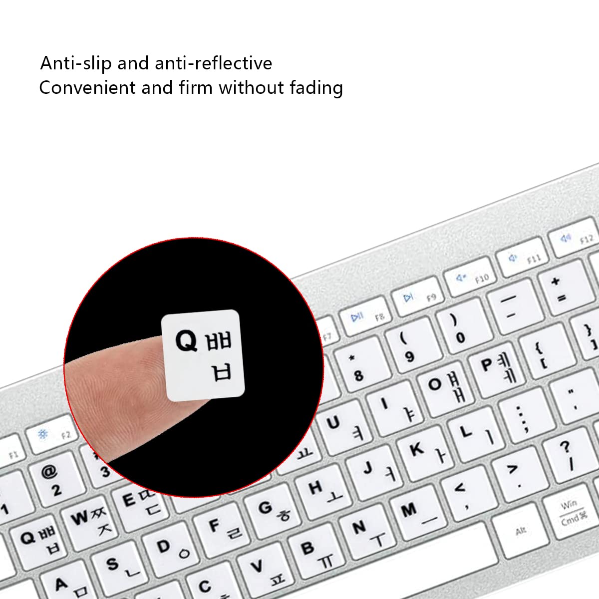 2Pcs Korean Keyboard Stickers for PC Computer Laptop Desktop - Black Font White Background - Korean Language Keyboard Replacement Labels - Perfect for Typing Practice & Multilingual Computing