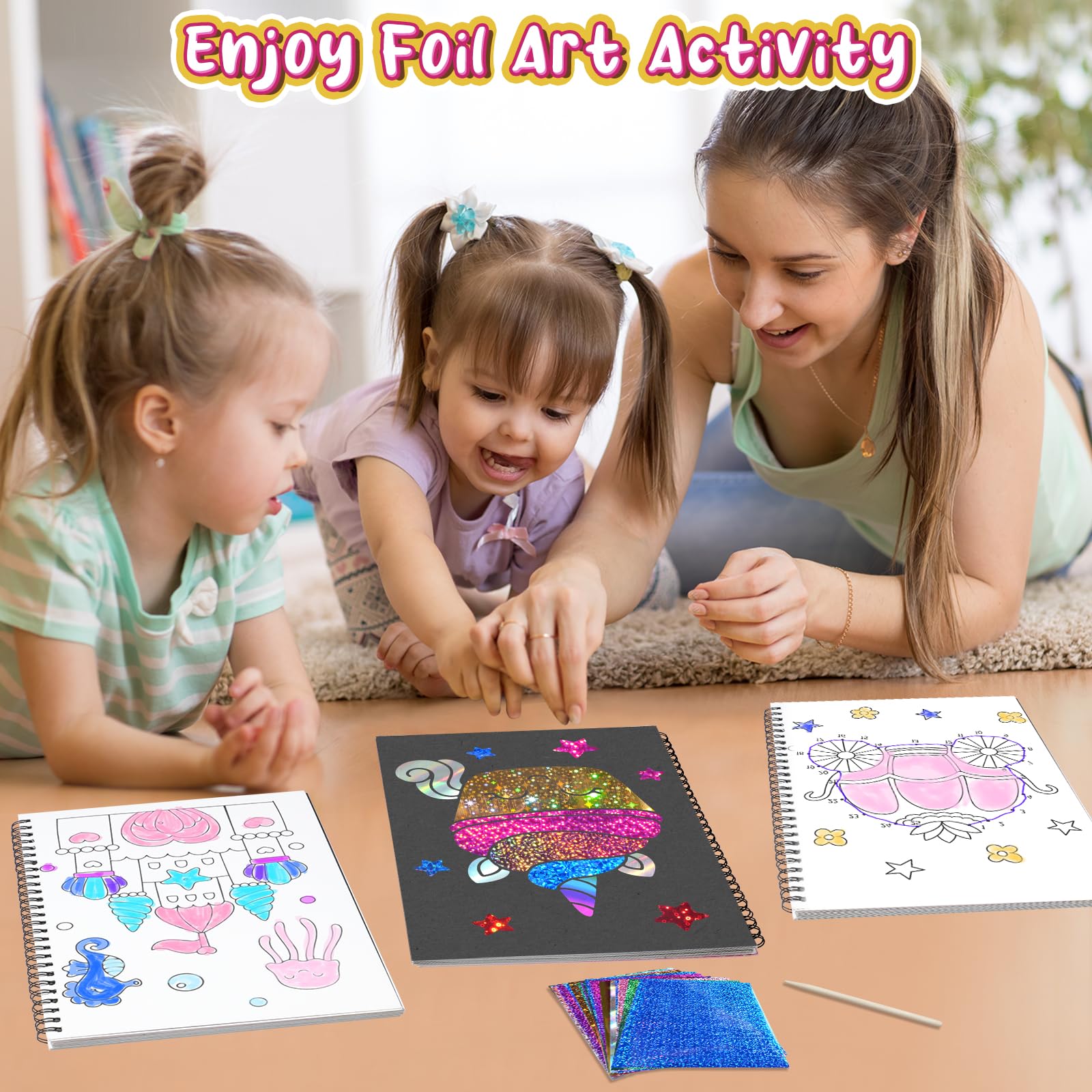 Foil Craft Princess DIY Art Kit - No Mess Creative Foil Art Set for Kids Ages 4-9 | Fun Drawing Activity, Birthday Gift & Travel Toy for Girls & Boys | Perfect for Party Favors, Classroom Projects & Rainy Day Crafts