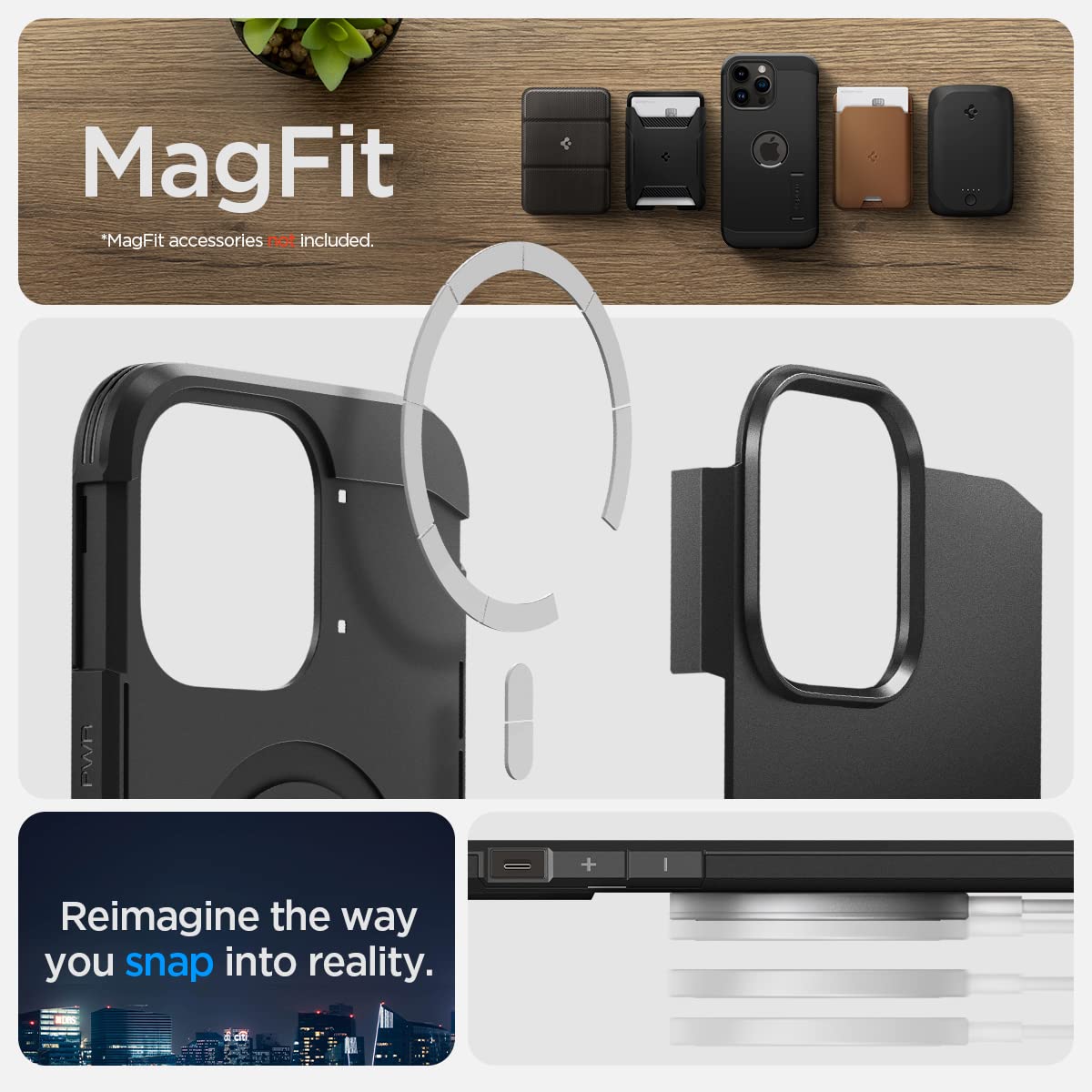 Spigen Tough Armor MagFit Magnetic Case with Stand for iPhone 14 Pro Max - Magsafe Compatible, Shockproof Protective Cover (Black) | Perfect for Work, Travel & Everyday Use