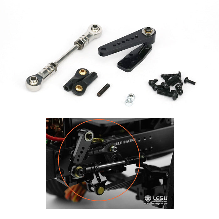 LESU Steering Servo Rods Arm Replacement Parts for 1/14 Scale RC Cars - Compatible with 6x6, 6x4, 4x4, 4x2, 8x8, 8x4 DIY Remote Control Model Trucks, Tractors & Dumpers - Perfect for RC Vehicle Repair & Off-Road Adventure Upgrades