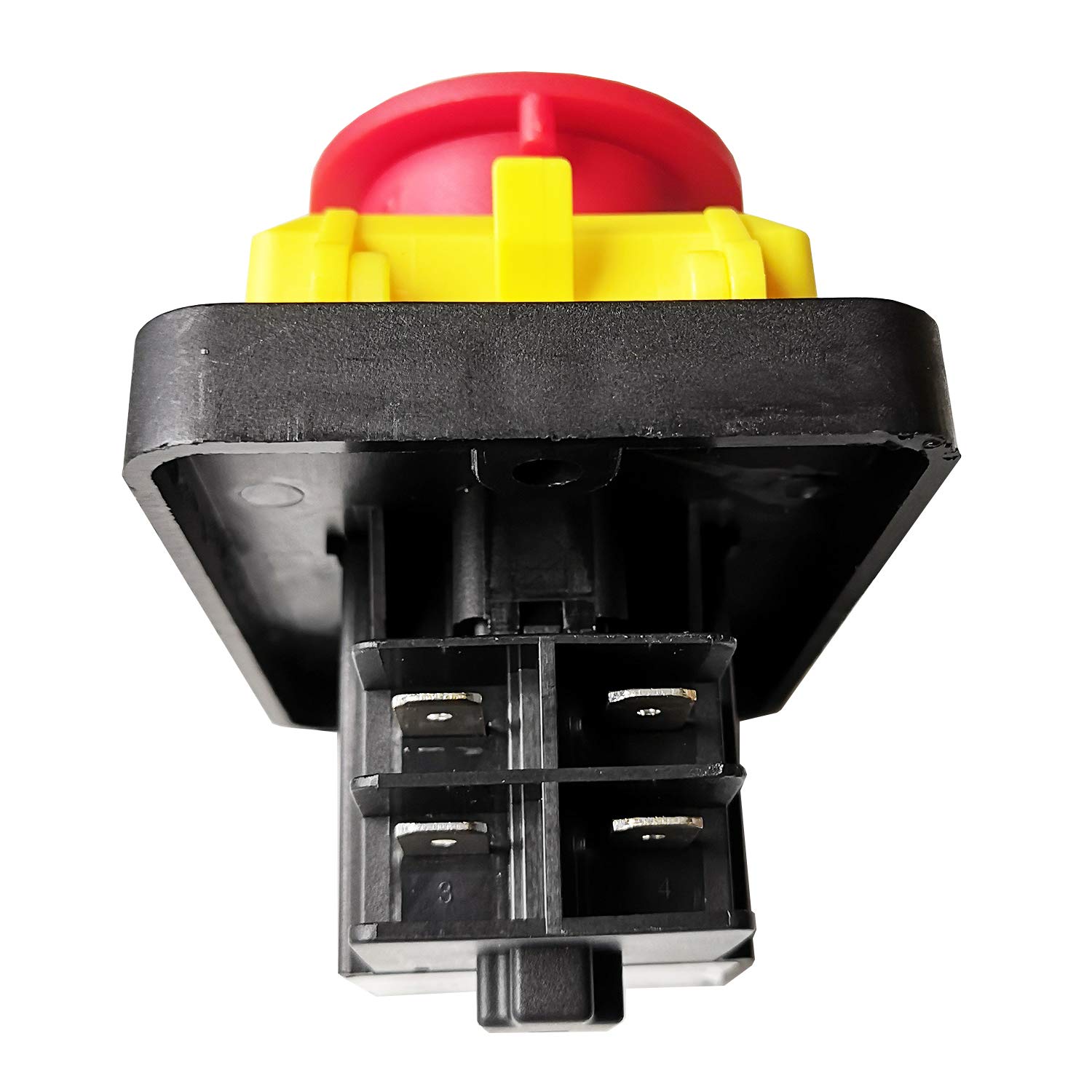 Waterproof 250V 16A Emergency Push Button Switch - 4 Pin Electromagnetic Switch for Bench Drill, Grinder & Saw | Industrial Safety Equipment for Workshops & Factories