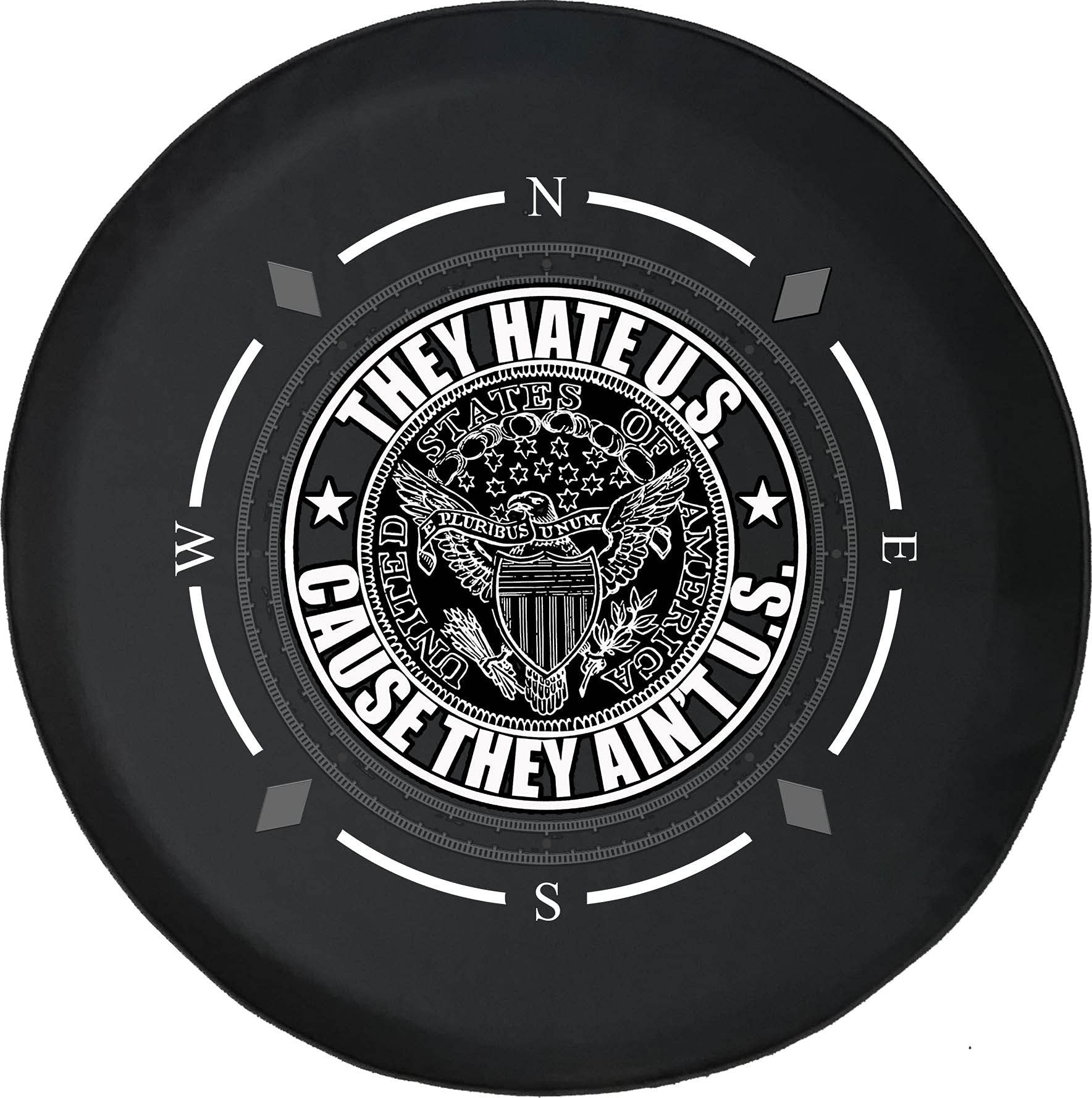 American Flag Spare Tire Cover with Eagle & Compass Design - Universal Fit for SUV, Trailer, RV & Most Vehicles | Durable Wheel Cover for Off-Road Adventures & Patriotic Style