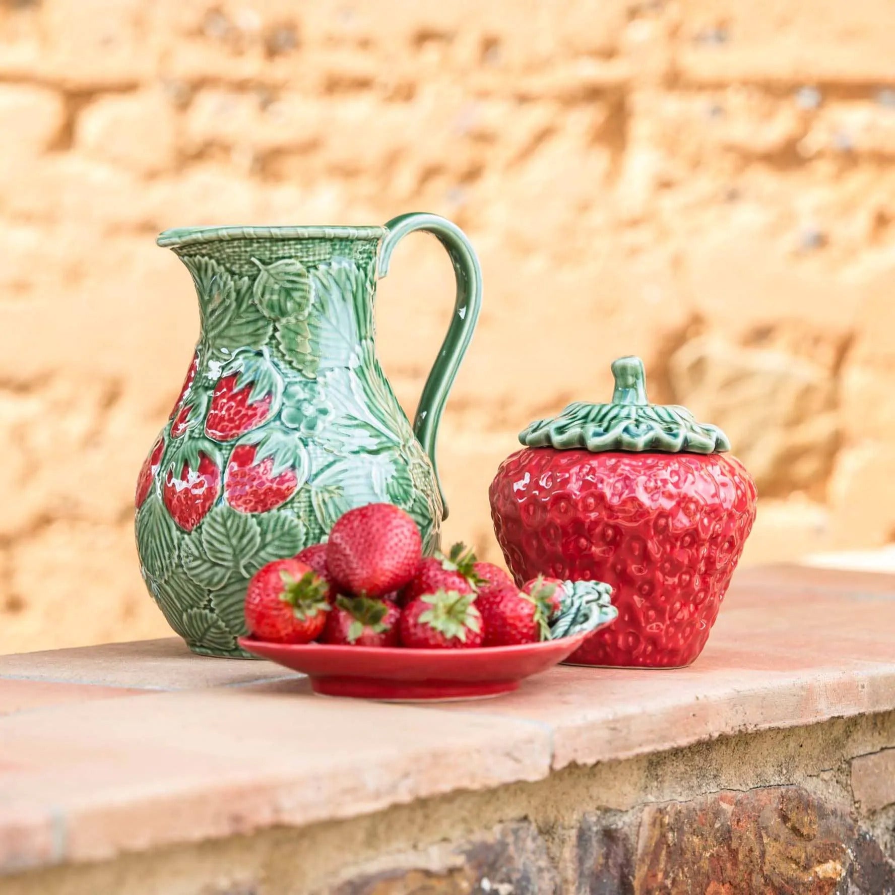 Bordallo Pinheiro Strawberry Design Ceramic Tureen - Elegant Serving Bowl for Fruits, Salads & Desserts | Perfect for Dining, Entertaining & Home Decor