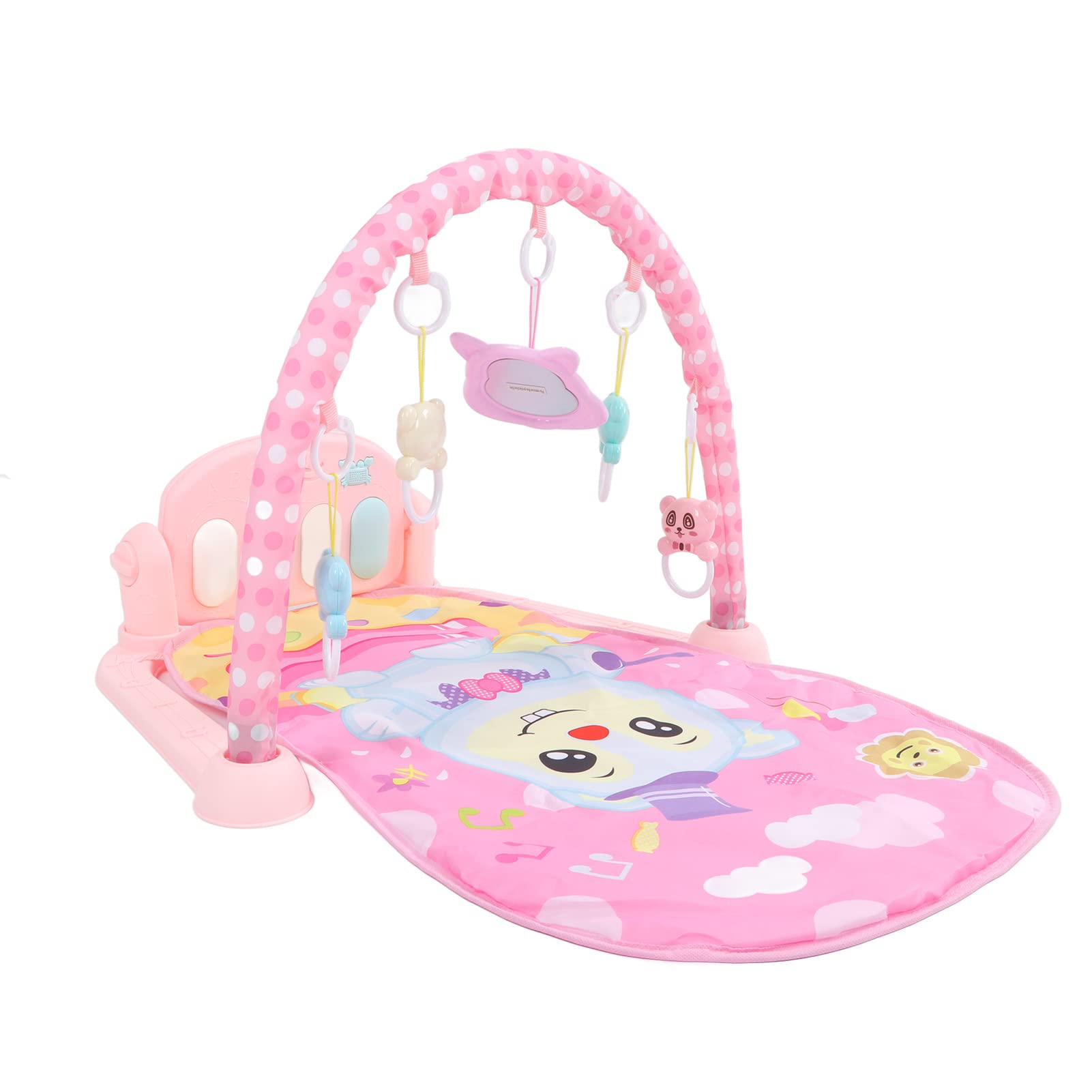 **Soft Pink Baby Play Mat with Music & Toys - Newborn Activity Gym for Tummy Time & Crawling - Perfect Gift for Infants (Ideal for Nursery, Daycare & Playtime)**