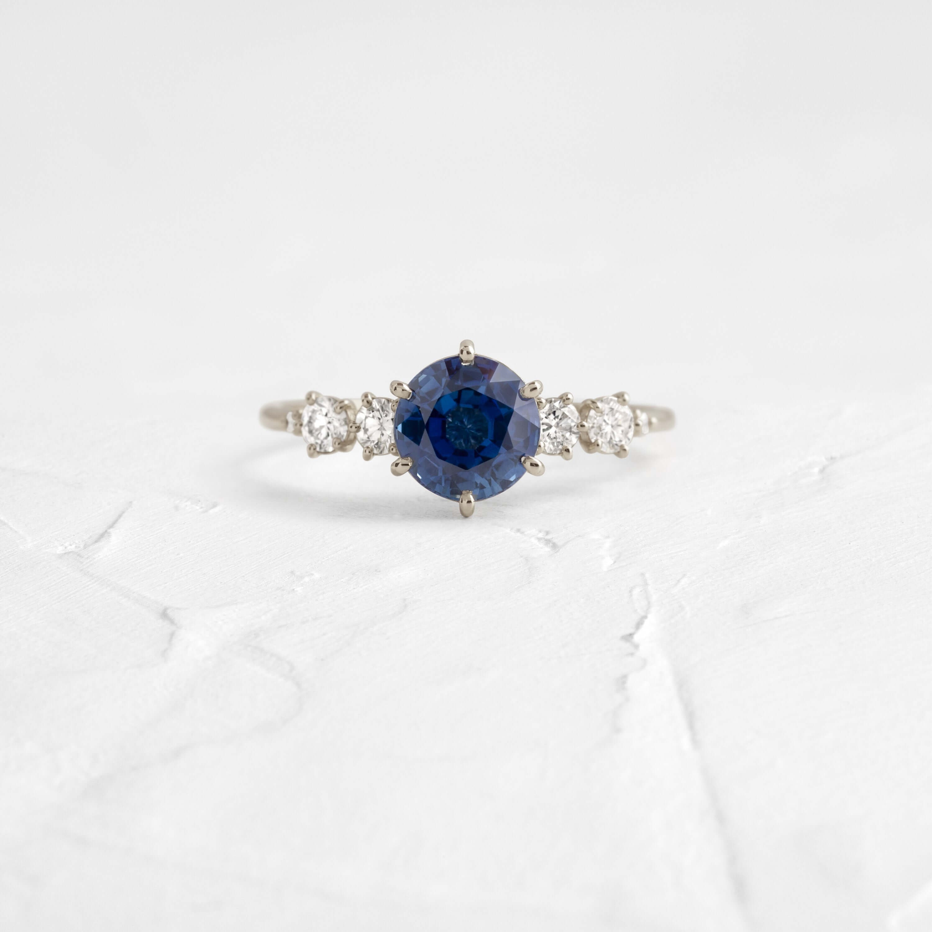 Round Cut Blue Sapphire Coda Ring - Elegant Jewelry for Women, Perfect for Weddings, Anniversaries & Special Occasions