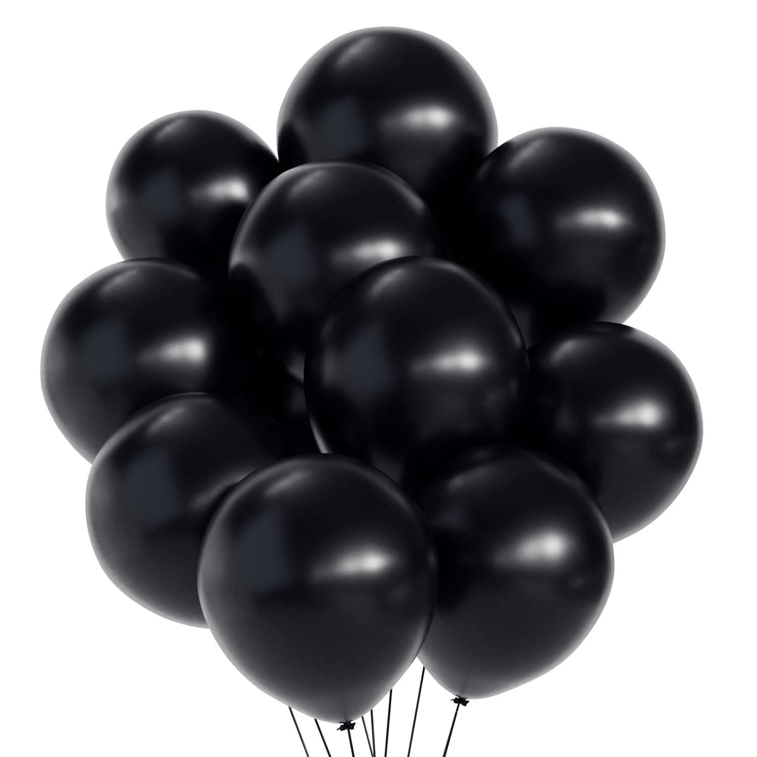 70 Pack 12 Inch Black Latex Balloons for Birthday, Halloween, Christmas, New Year, Wedding & Engagement Parties - Perfect for Themed Decorations, Helium-Filled or Air-Inflated Party Supplies