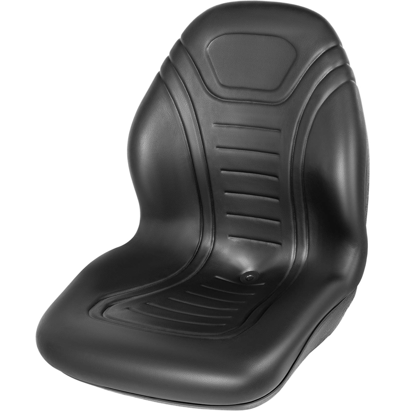 VEVOR Universal Lawn Tractor Seat Replacement - High Back Black Vinyl Mower Seat with 8