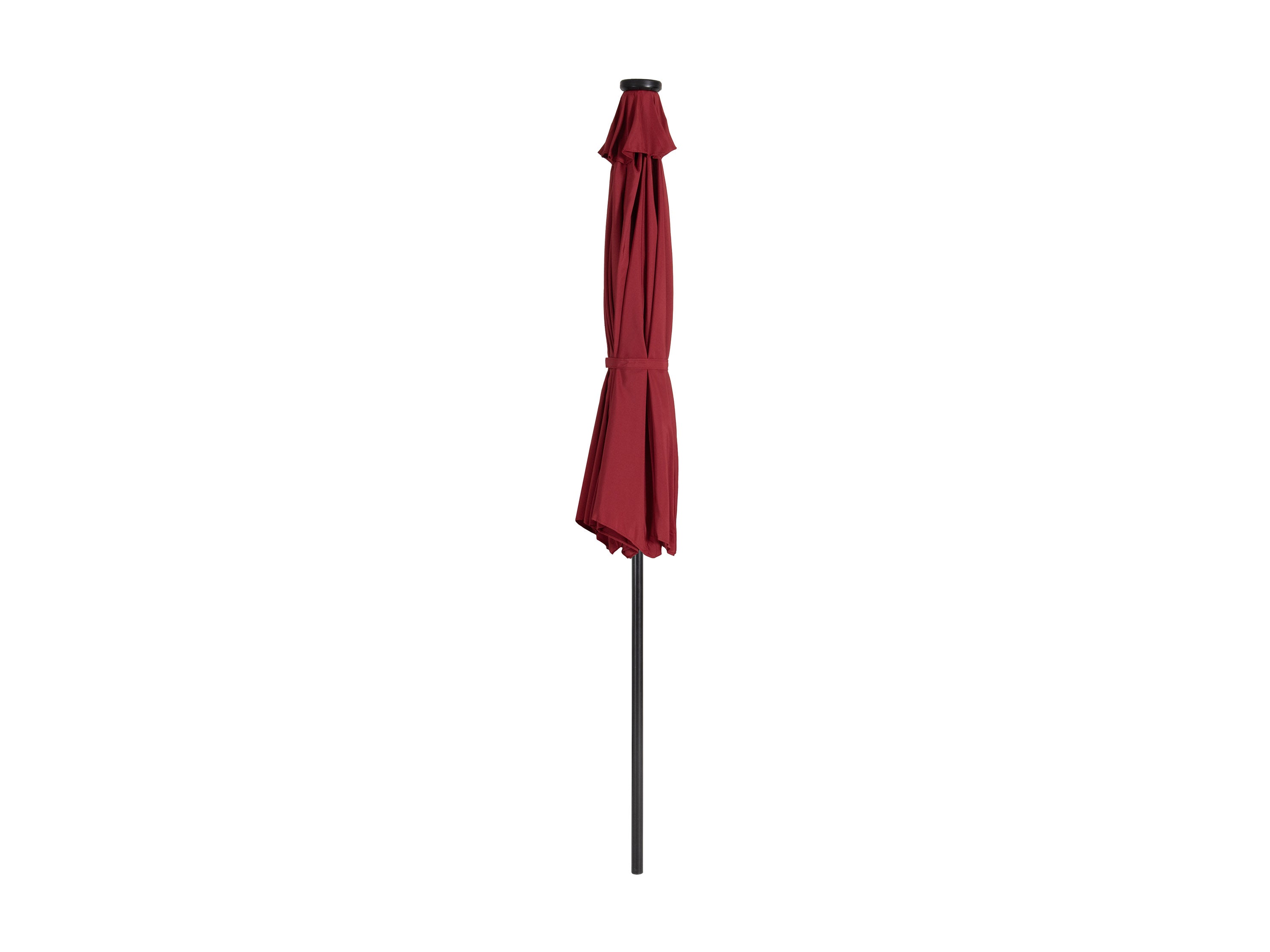 9ft Burgundy Outdoor Patio Umbrella with LED Lights - Waterproof Cantilever Sun Shade for Garden, Poolside, and Backyard Relaxation