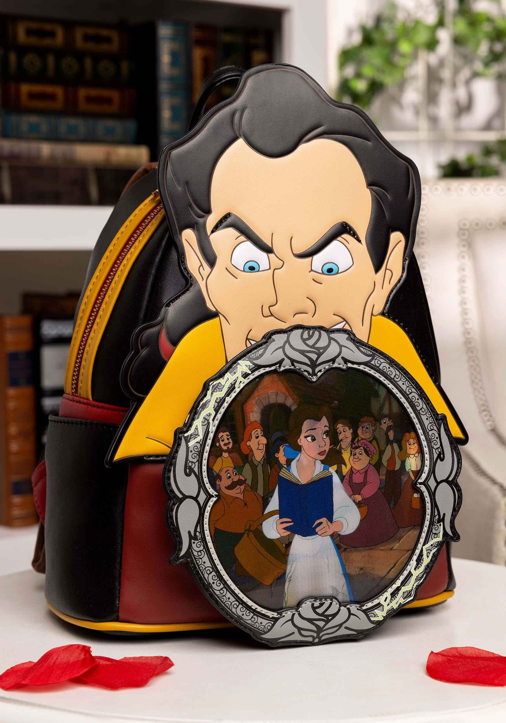 Loungefly Disney Villains Scene Gaston Mini Backpack - Official Disney Licensed Collectible for Cosplay, Theme Parks & Everyday Use