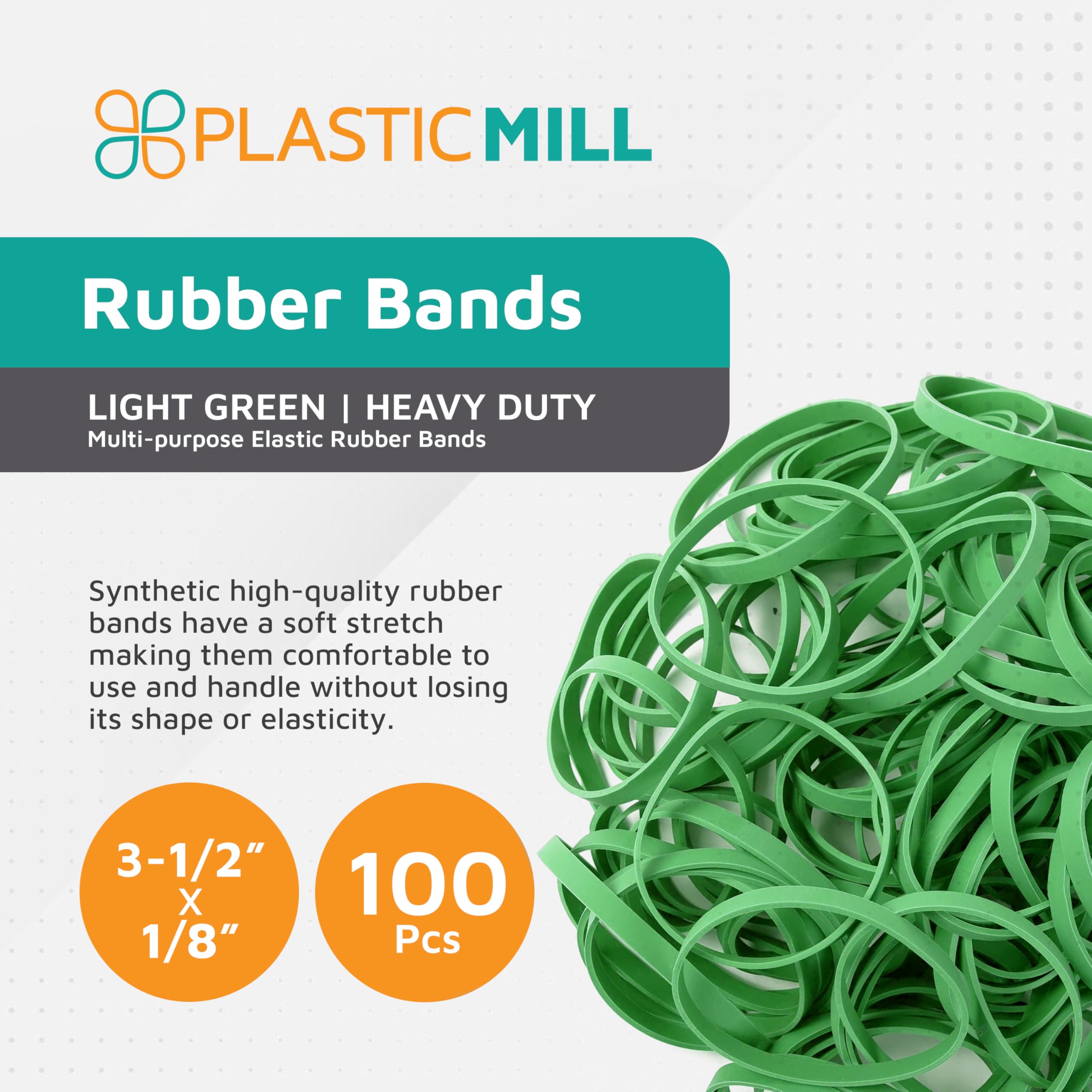 PlasticMill #33 Light Green Rubber Bands (3.5