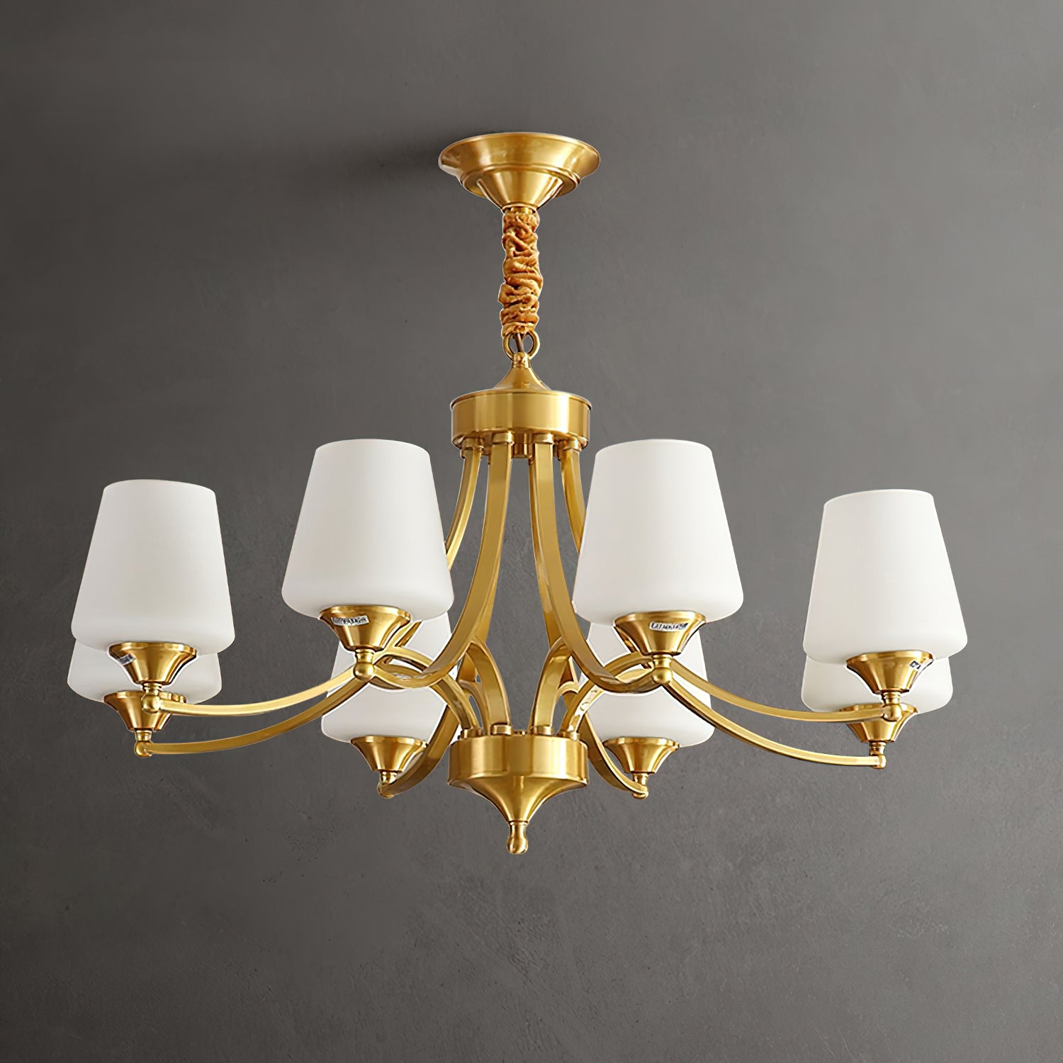 Elegant Tapered Glass Chandelier - Modern Crystal Ceiling Light Fixture for Dining Room, Living Room & Bedroom - Perfect for Home Decor and Wedding Venues