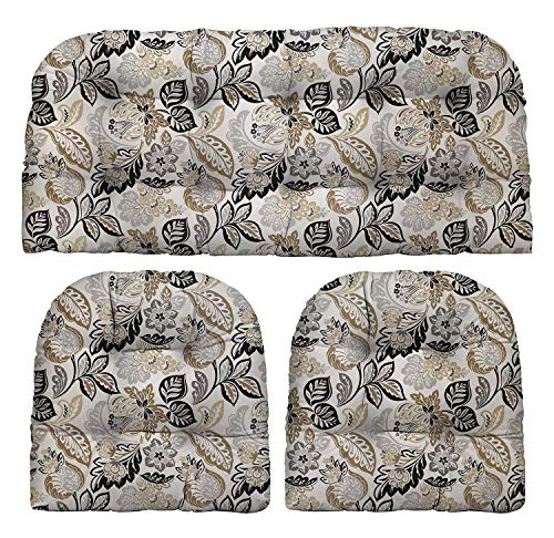 Dailey Pewter Grey Tan Floral Scroll
