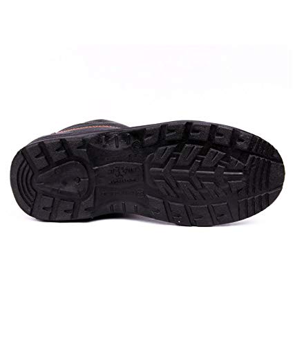 Hillson Beston Safety Shoes for Men & Women - Black Steel Toe Work Boots with Slip Resistant & Electrical Hazard Protection - Ideal for Construction, Warehouse & Industrial Work