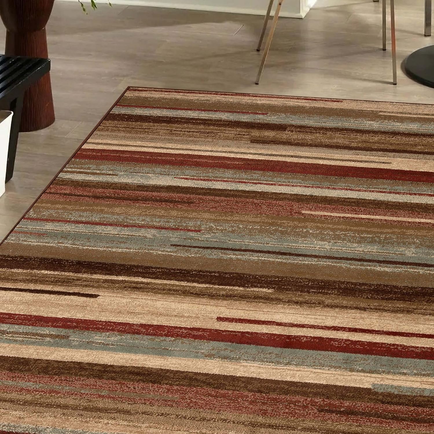 Abstract Striped Lines Indoor Area Rug or Runner Rug - Soft & Durable for Living Room, Bedroom, or Hallway Decor