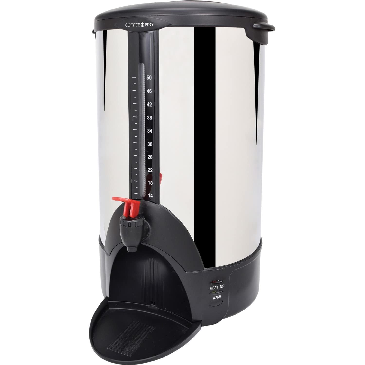 Stainless Steel Coffee Pro CP50 50-Cup Commercial Coffee Urn & Coffeemaker - 12x16.5x22 Inches - Perfect for Offices, Catering & Large Gatherings