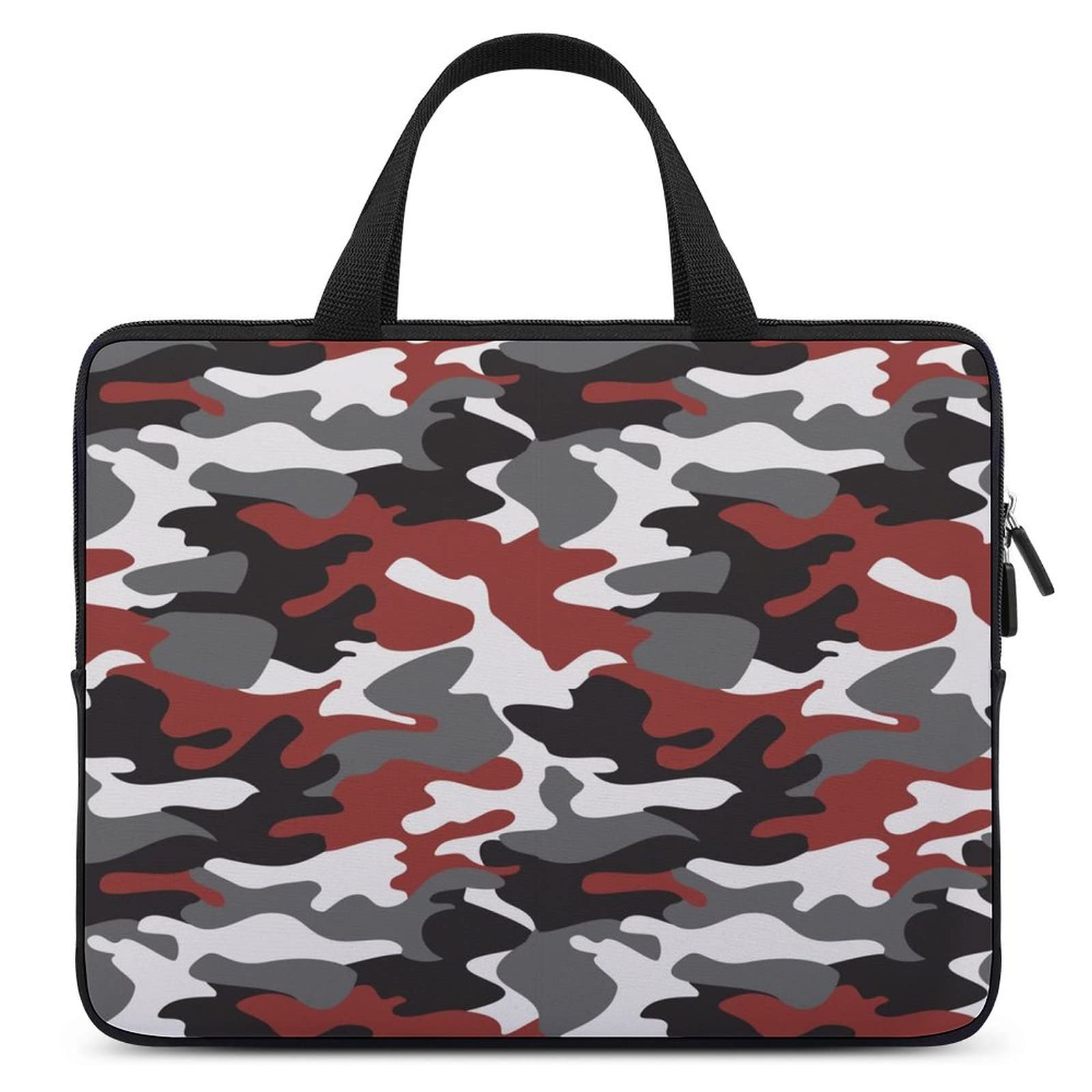 Waterproof Camouflage Laptop Bag - Black & Red Slim Business Briefcase for Men & Women | Durable Computer Case for Work, Travel & School