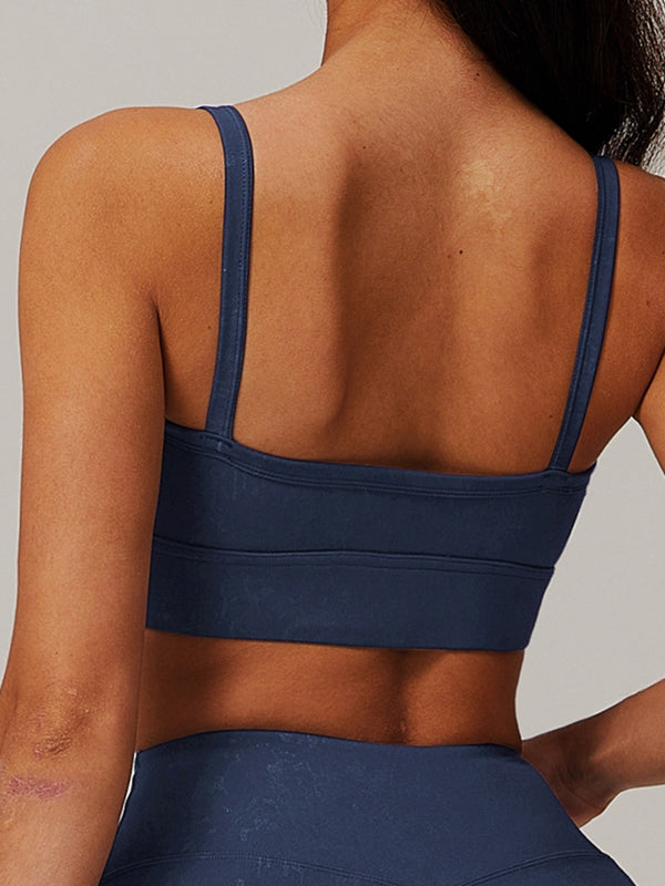 ZASUWA Women's Sexy Hot Stamped Print Sports Bra - High Support Workout Top for Yoga, Gym & Running