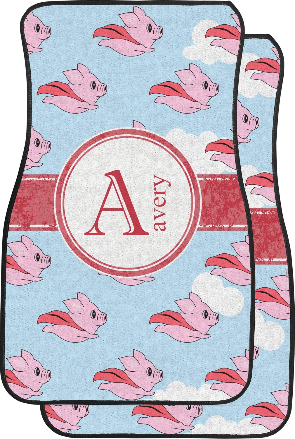 Custom Flying Pigs Car Floor Mats Set - 2 Front & 2 Rear Mats for Cars, SUVs & Trucks - Waterproof & Durable - Perfect for Gifts, Pet Lovers & Unique Car Accessories