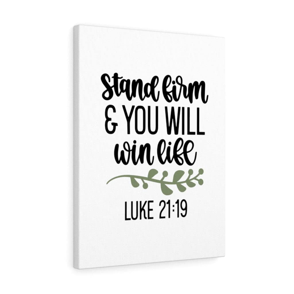 Inspirational Christian Wall Art - Luke 21:19 Bible Verse Print 'Stand Firm' - Ready to Hang Scripture Decor for Home, Office & Church - Perfect Gift for Faith-Based Weddings, Baptisms & Housewarmings