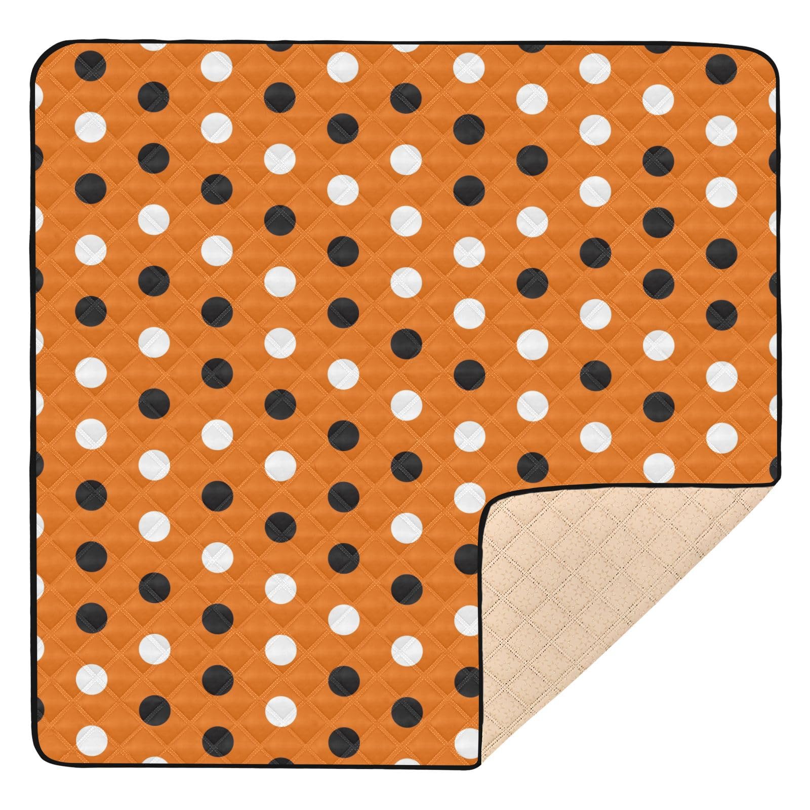 Halloween Large Non-Slip Baby Playmat - 50''x50'' Extra Thick Padded Floor Mat for Infants, Toddlers & Kids | Safe Crawling & Play Area for Nursery, Living Room & Daycare
