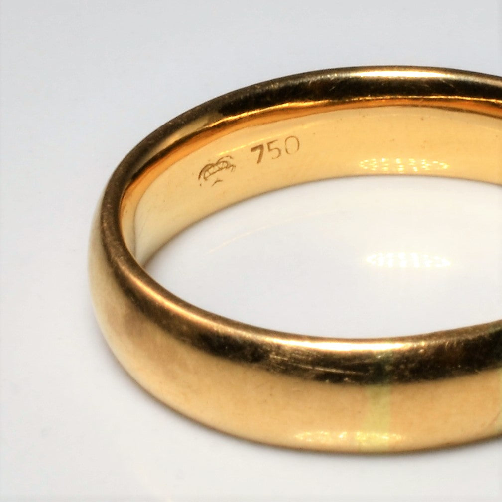 18K Yellow Gold Plain Wedding Band Ring - Size 9.75 - Classic Minimalist Jewelry for Men & Women - Perfect for Engagement, Anniversary & Everyday Wear