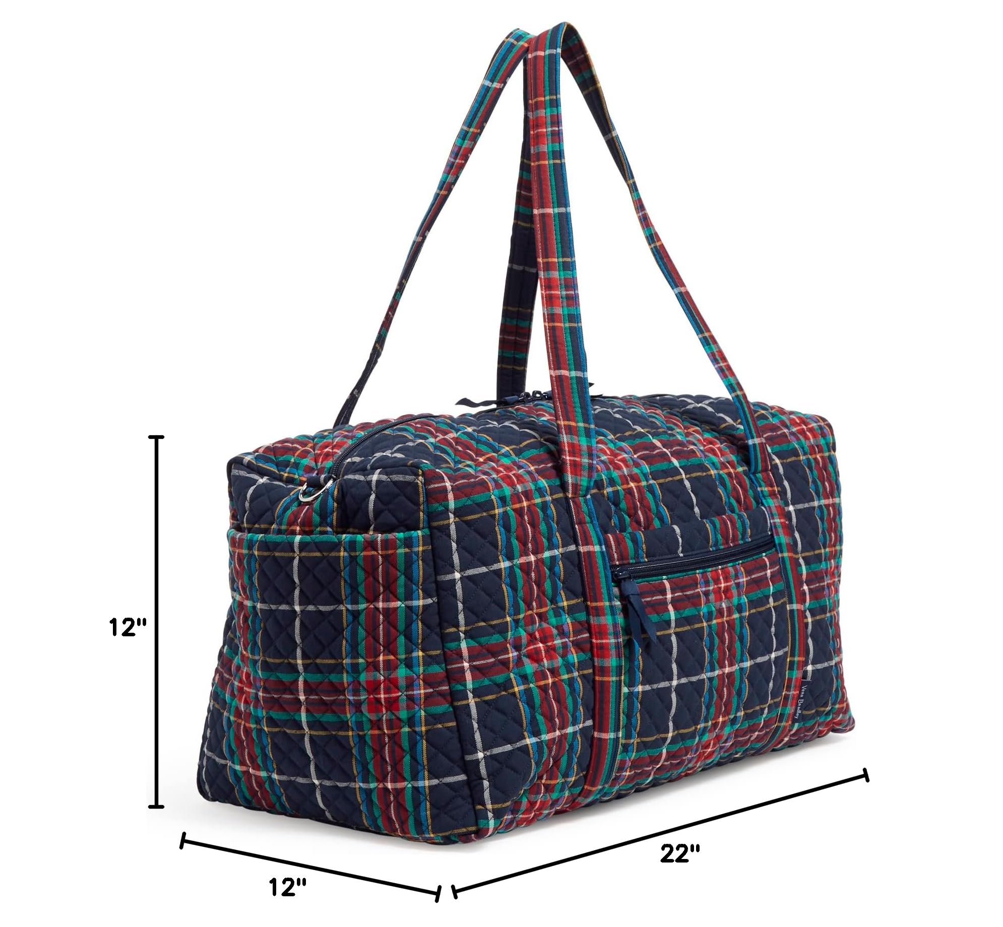 Vera Bradley Women's Large Cotton Travel Duffle Bag - Lightweight Carryall for Weekend Getaways, Gym, Sports & Overnight Trips