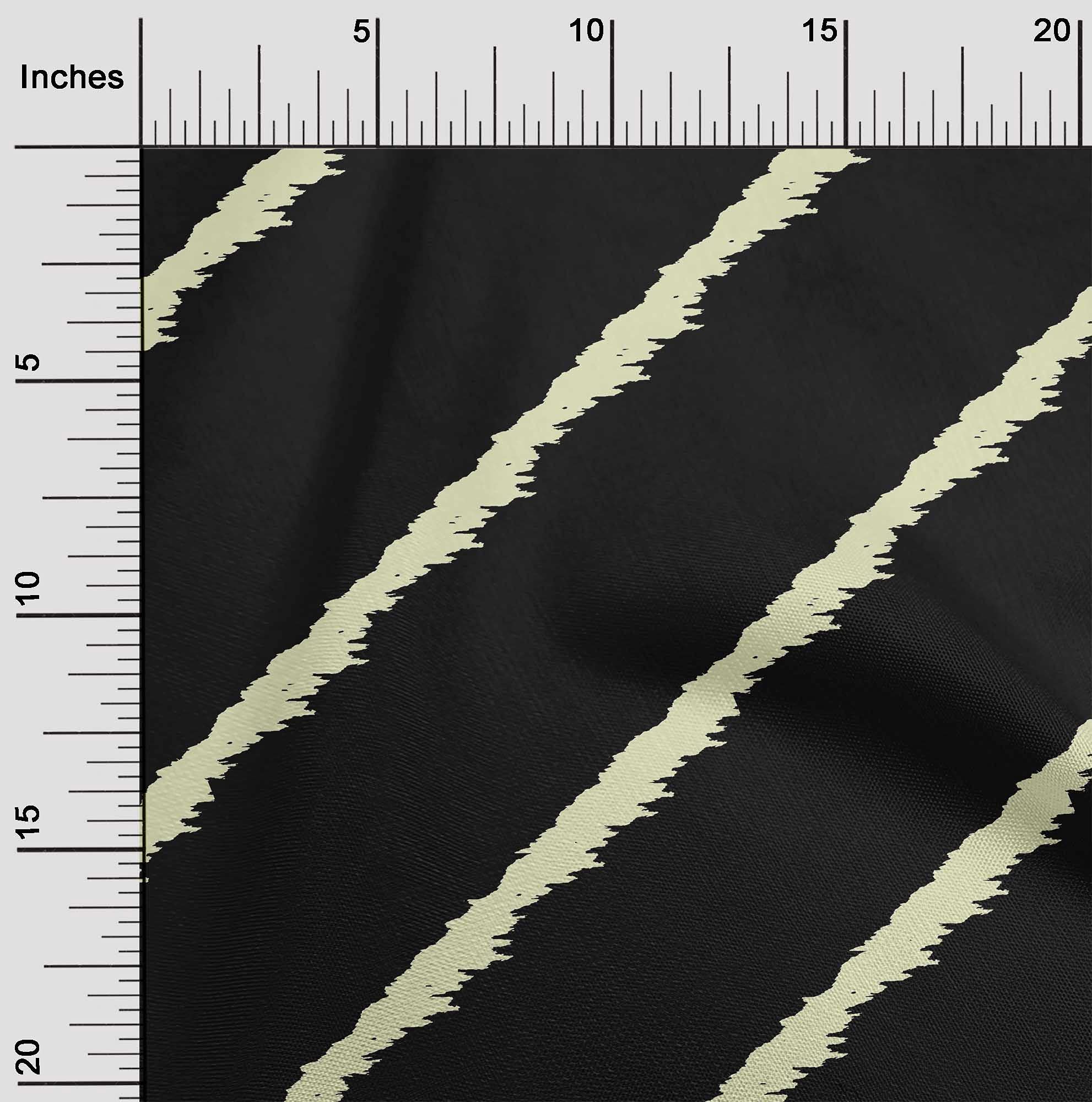 oneOone Velvet Black Fabric Stripe - 58 Inch Wide Printed Sewing Material by The Yard for DIY Clothing, Dresses, Curtains & Home Decor Projects