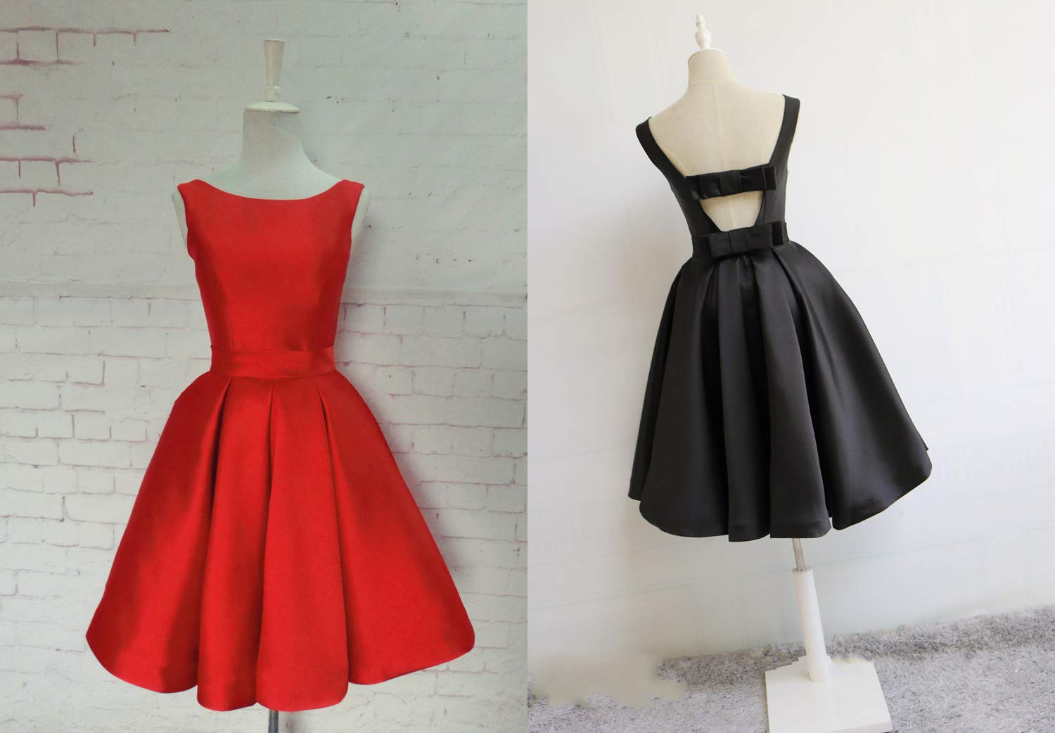 Elegant Backless Satin Bateau Cocktail Dress for Prom, Homecoming & Formal Events | Lemai Women's Party Dress | Perfect for Evening Parties, Weddings & Special Occasions