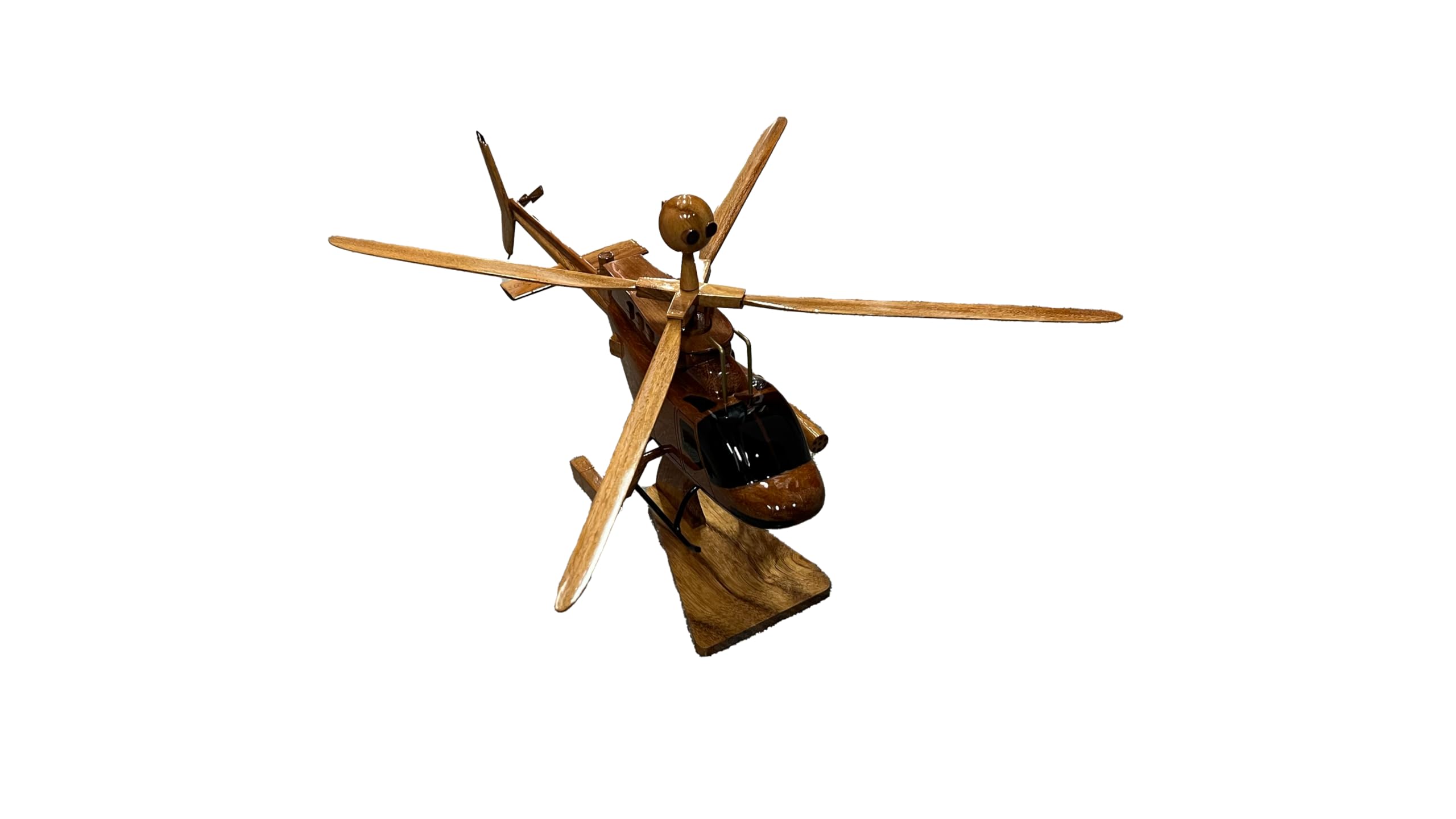 OH58 Kiowa Helicopter Model - Handcrafted Mahogany Wood Desktop Display - Perfect for Military Collectors, Office Decor & Aviation Enthusiasts