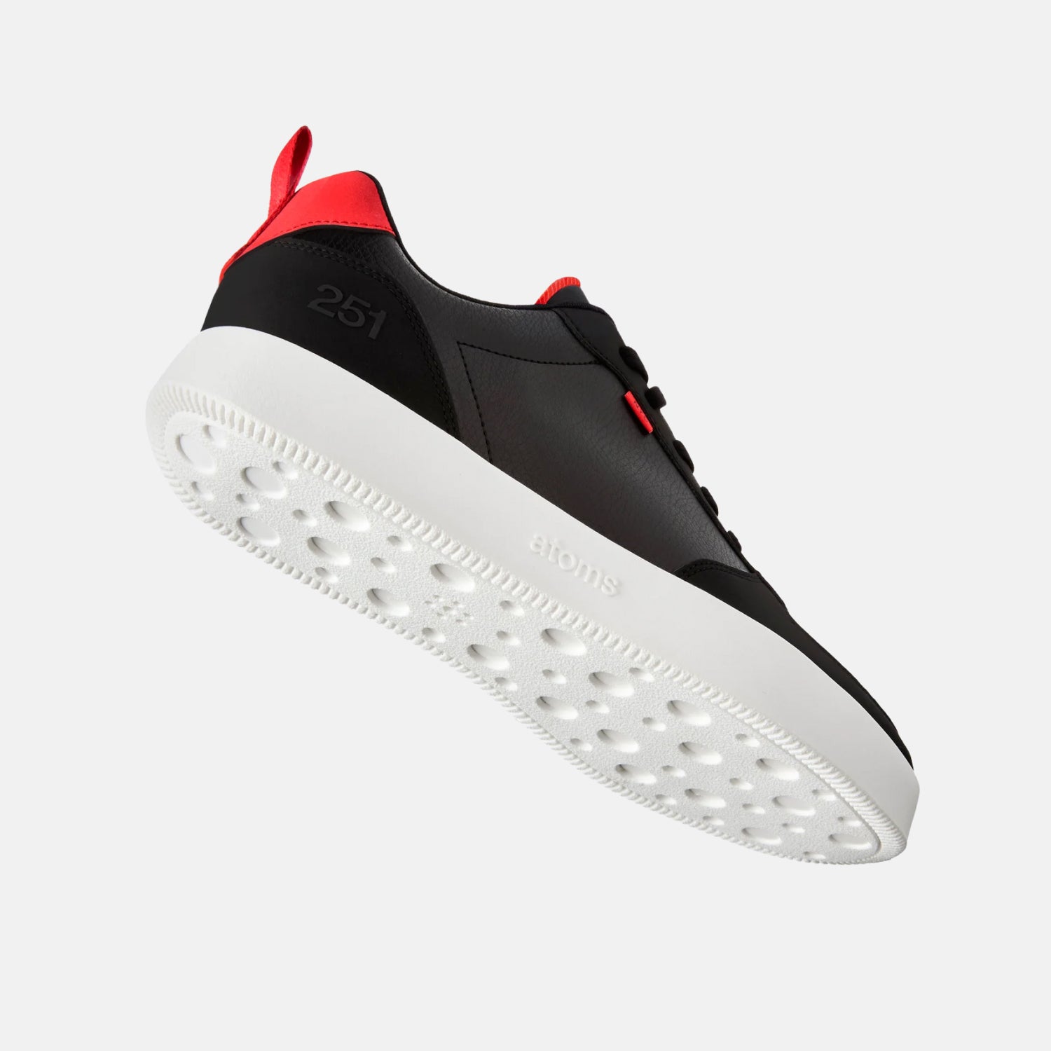 Atoms 251 Low Sneakers - Red & Black Mens Casual Shoes + Ridge Wallet Slim RFID Blocking | MKBHD Edition | Perfect for Everyday Wear, Travel & Dark Mode Tech Enthusiasts